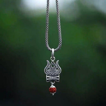 Trishul Damru Rudraksha Pendant Chain